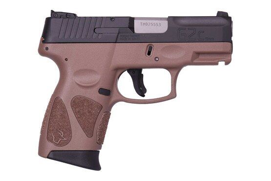 Taurus USA G2C Handgun 9mm has a brown frame and black slide